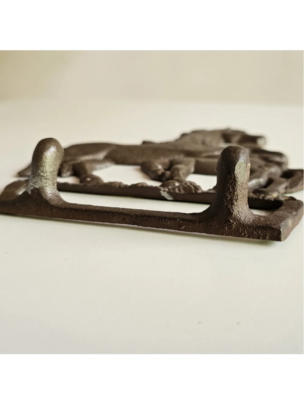 Vintage Cast Iron Horse Wall Hook Mare and Foal Towel Tack Hanger Rustic 7.5